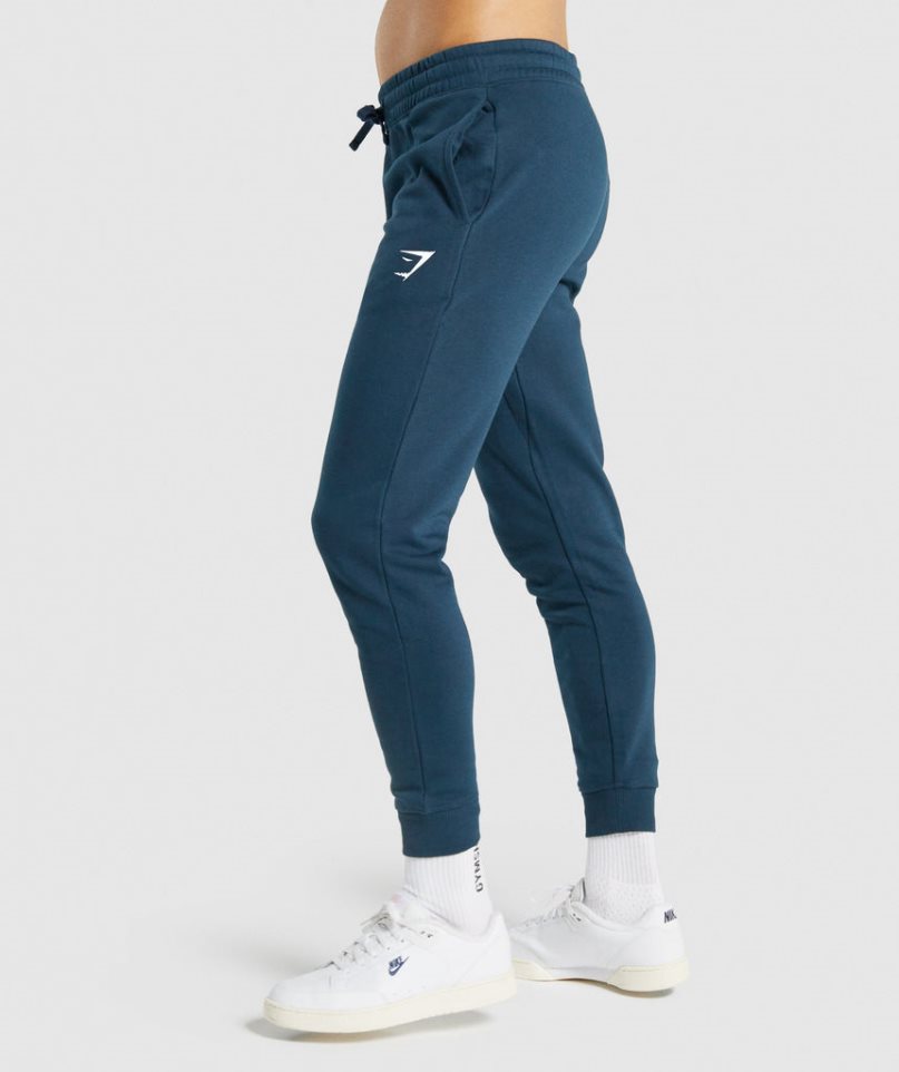 Men's Gymshark Crest Jogger Navy | CA 8015N3